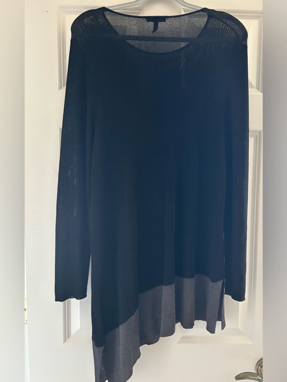 Eileen Fisher asymmetrical hem tunic Semi Sheer Metallic - Picture 3 of 9